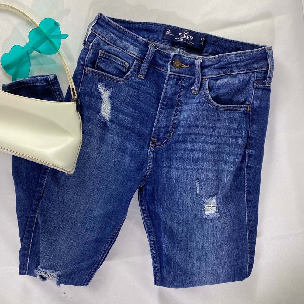 Dark Blue Hollister ripped skinny jeans size 3S